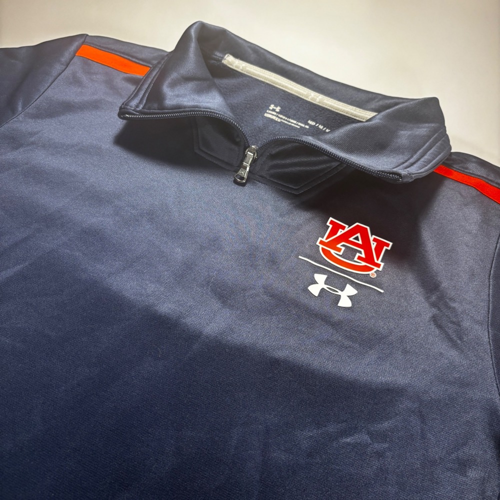Under Armour Auburn Tigers Pullover Medium Zip Blue Orange White